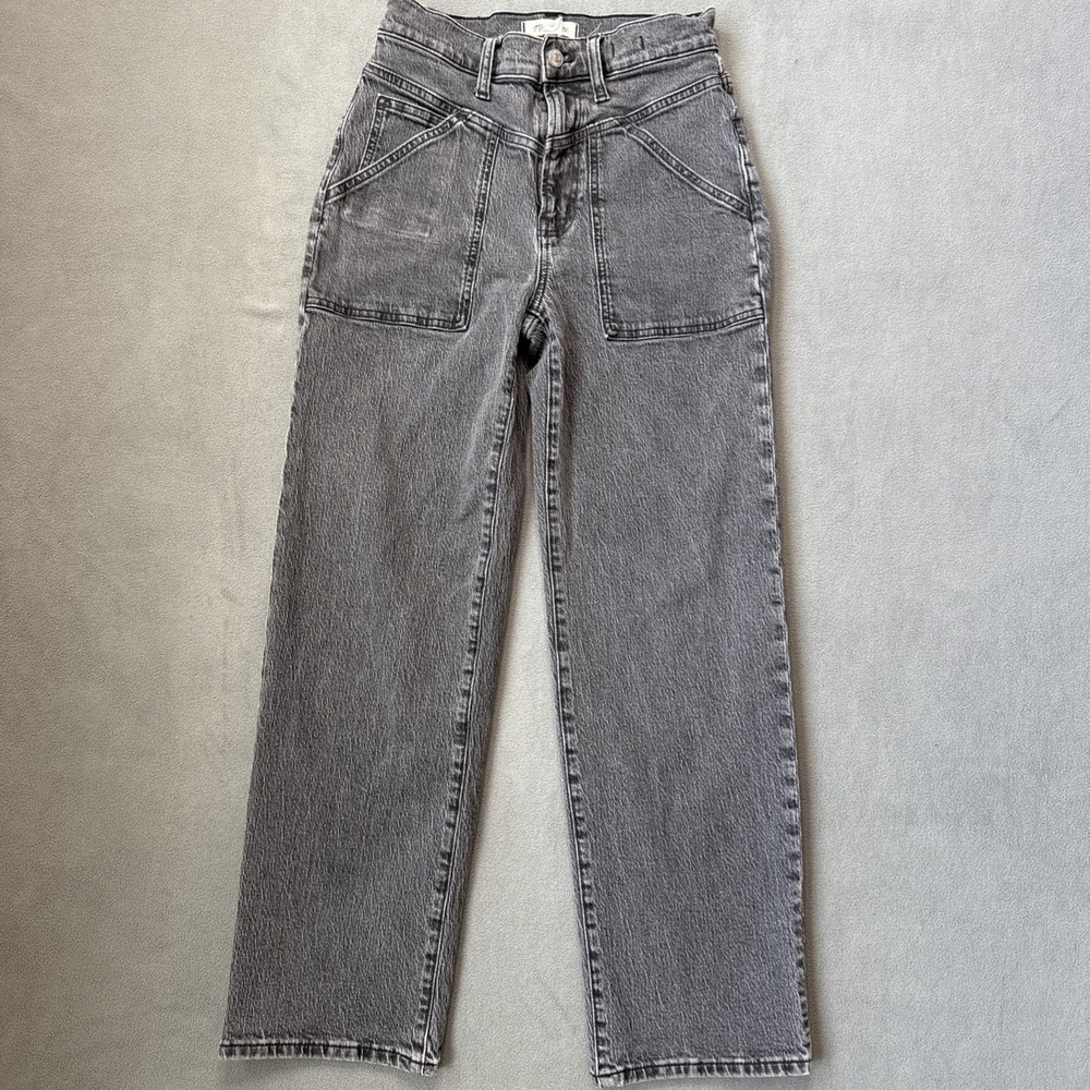 Madewell The Perfect Vintage Wide Leg Jean Windhaven Wash Patch Pockets Size 26